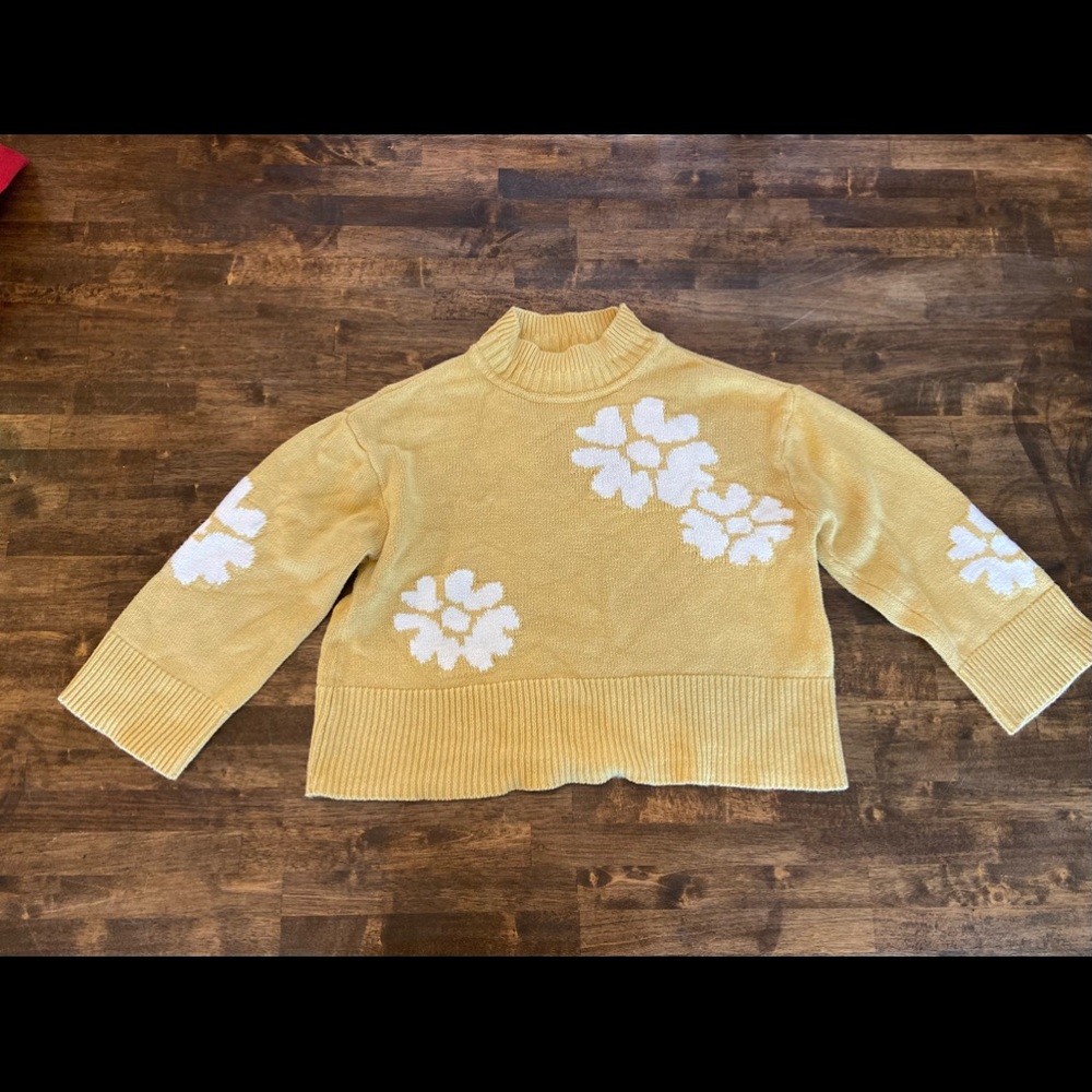 Free assembly pale yellow cropped sweater